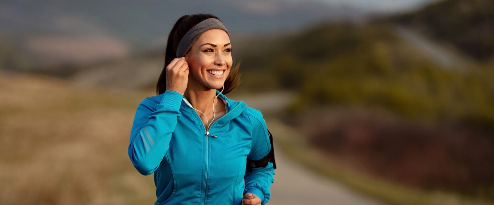 Jogging with sounds of her favorite music!